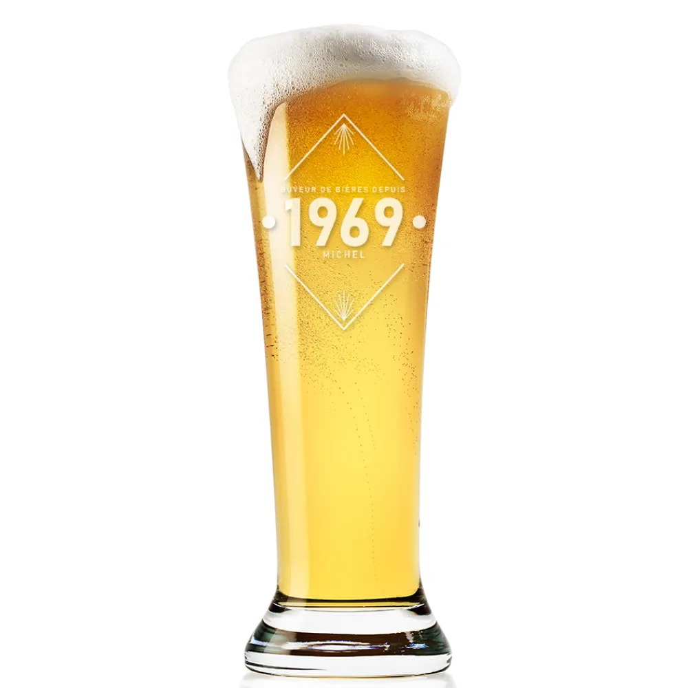 Verre à bière personnalisé flûte - Anniversaire|Cadeaux.com Outlet
