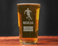 Verre à bière personnalisé prénom - Foot|Cadeaux.com New