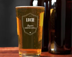 Verre à bière personnalisé prénom - Blason|Cadeaux.com Online