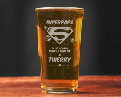 Verre à bière personnalisé pinte - Super Papa|Cadeaux.com Discount