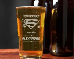 Verre à bière personnalisé pinte - Super Papa|Cadeaux.com Discount