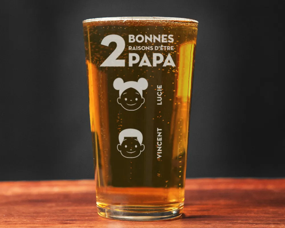 Verre à bière personnalisé papa - Family Circus|Cadeaux.com Outlet
