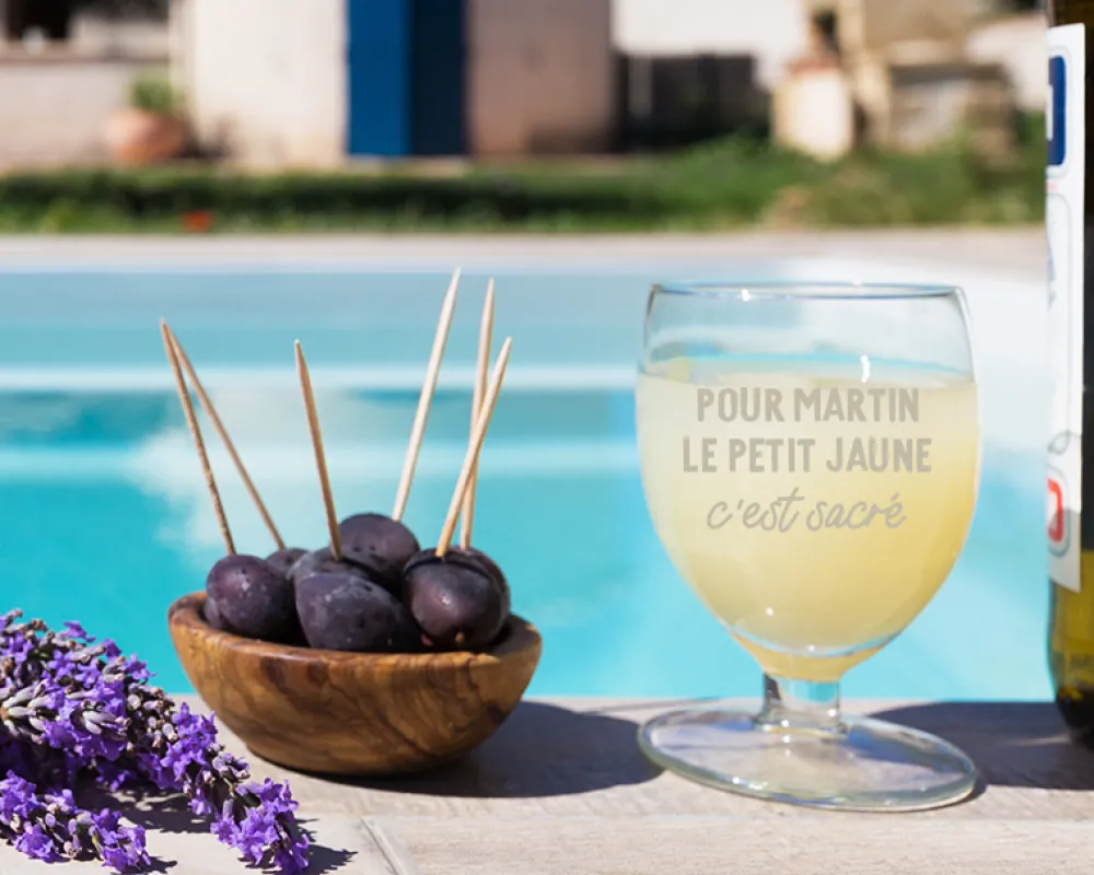 Verre à Ricard personnalisé ballon - Message|Cadeaux.com Online