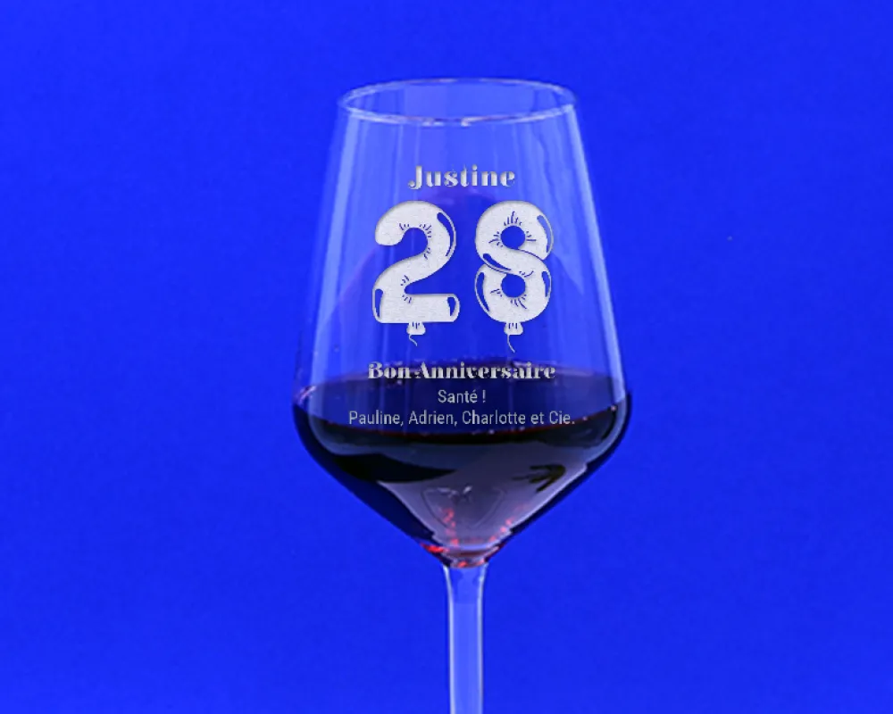 Verre à vin personnalisable anniversaire - Ballons|Cadeaux.com Sale