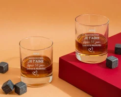 Verre à whisky personnalisé couple - Aujourd'hui je t'aime depuis|Cadeaux.com New