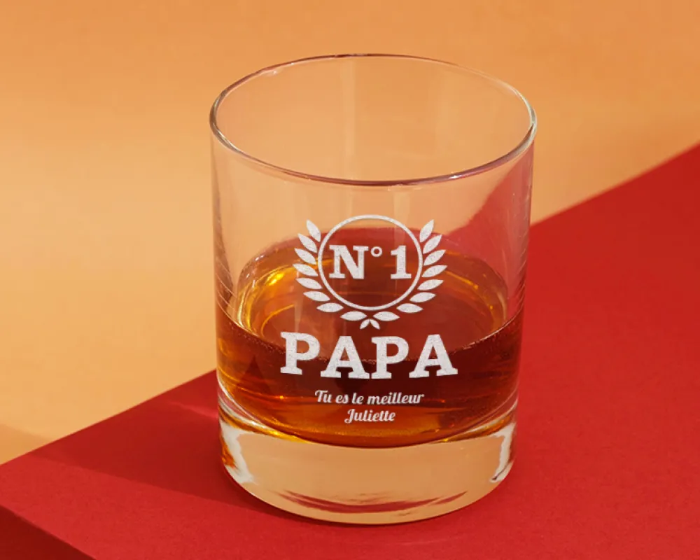 Verre à whisky personnalisé - Papa N°1|Cadeaux.com New